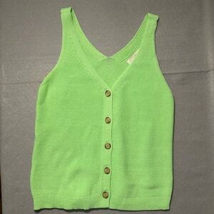 LOFT 100% cotton green vest size Small